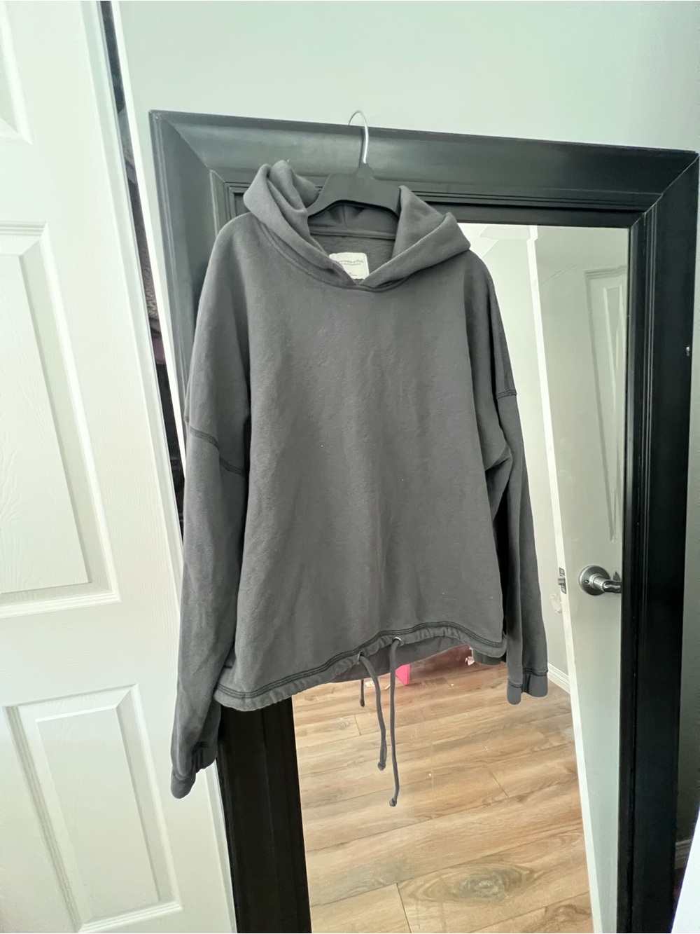 Abercrombie & Fitch Men's Charcoal Crewneck Hoodie Sweater